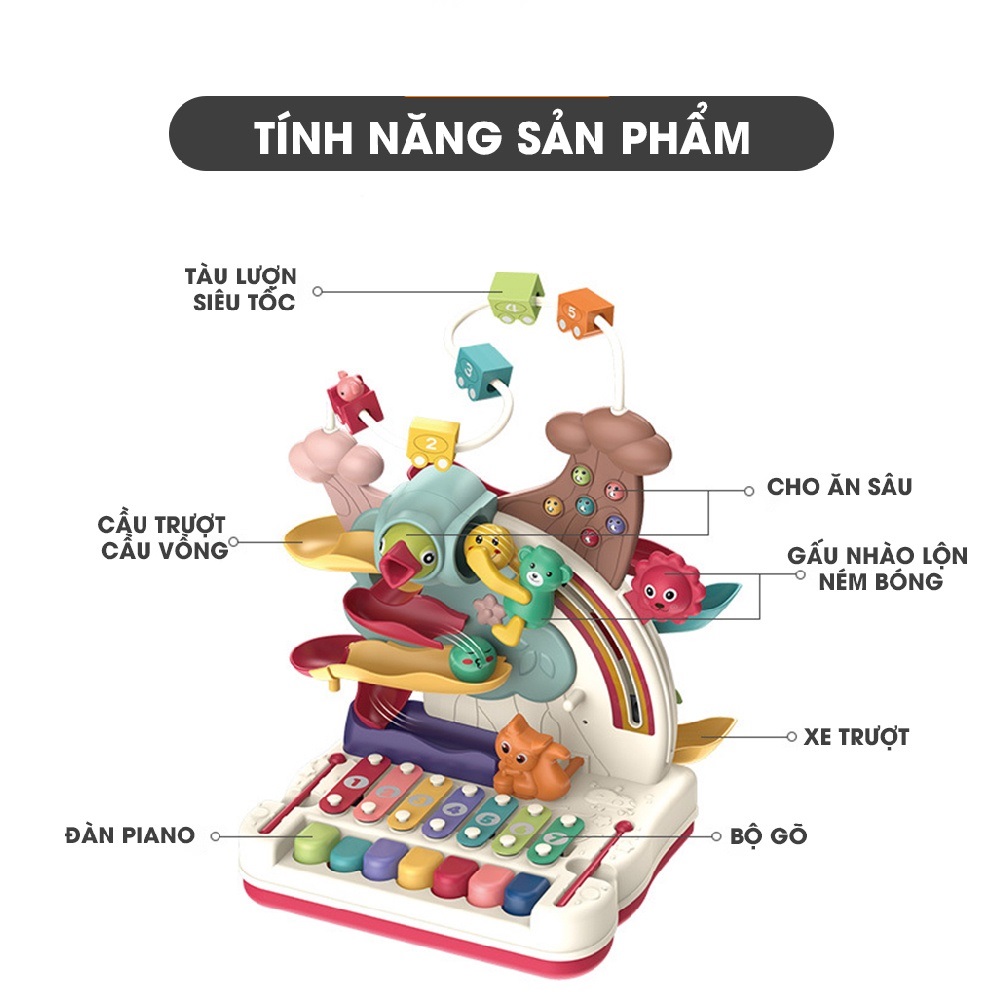 Đồ chơi âm nhạc bộ đàn trống drum kèm đàn piano cho bé phát triển, đồ chơi đàn đa năng, quà tặng sinh nhật cho bé
