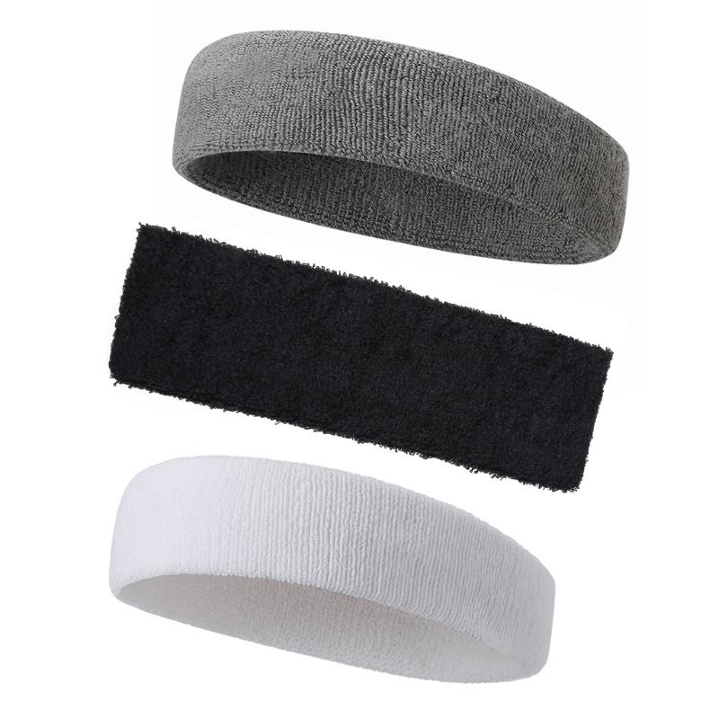 Băng Thấm Hút Mồ Hôi Cho Cotton Băng Đô Thể Thao Terry Vải Hút Ẩm Thể Thao Bóng Rổ Đầu Nam Nữ Người Lớn Color: gray