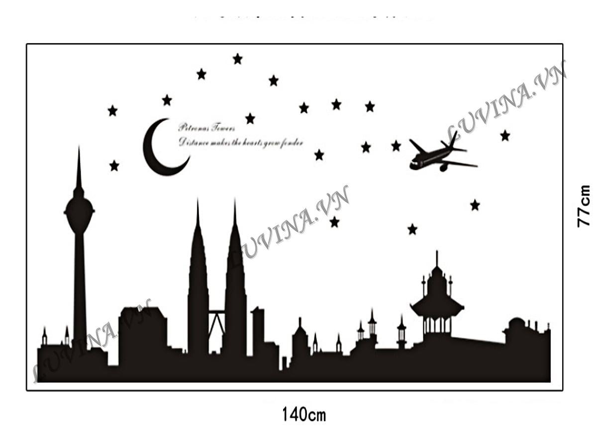 DECAL DÁN TƯỜNG THÀNH PHỐ ĐÊM