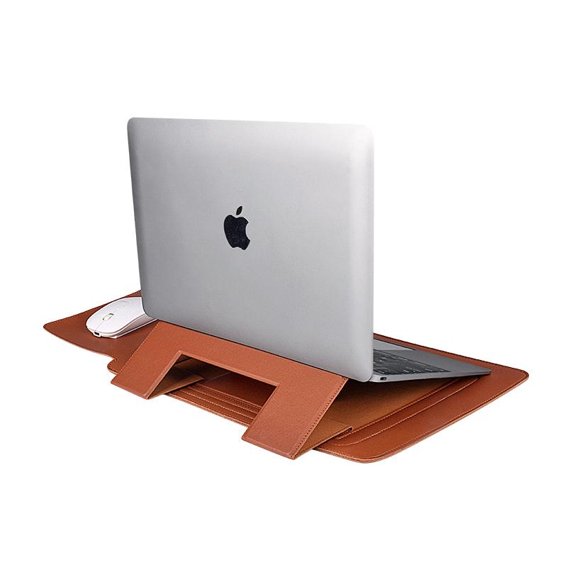 Đa Năng Đựng Laptop Cho Macbook Air Pro Da PU 13/14 Inch Bao Túi Đựng Laptop Có Chân Đế Chuột miếng Lót