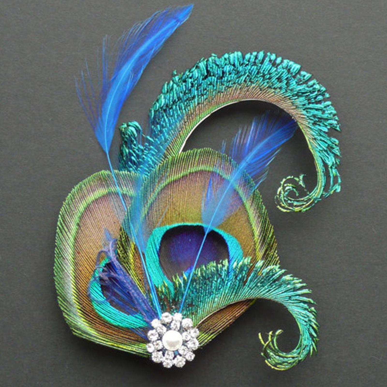 2X 1920s  Feather Headband Women 20s Accessories Bridal Headpiece  Beige