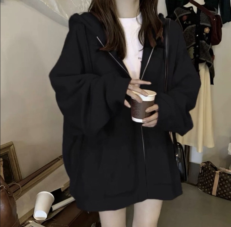 Áo Khoác Hoodie Nhiều Màu Chất Nỉ Trơn Bông Dày Vải Mềm Không Xù Lông Có Khóa Kéo Form To Rộng Freesize Mũ Rộng Jess-HZT