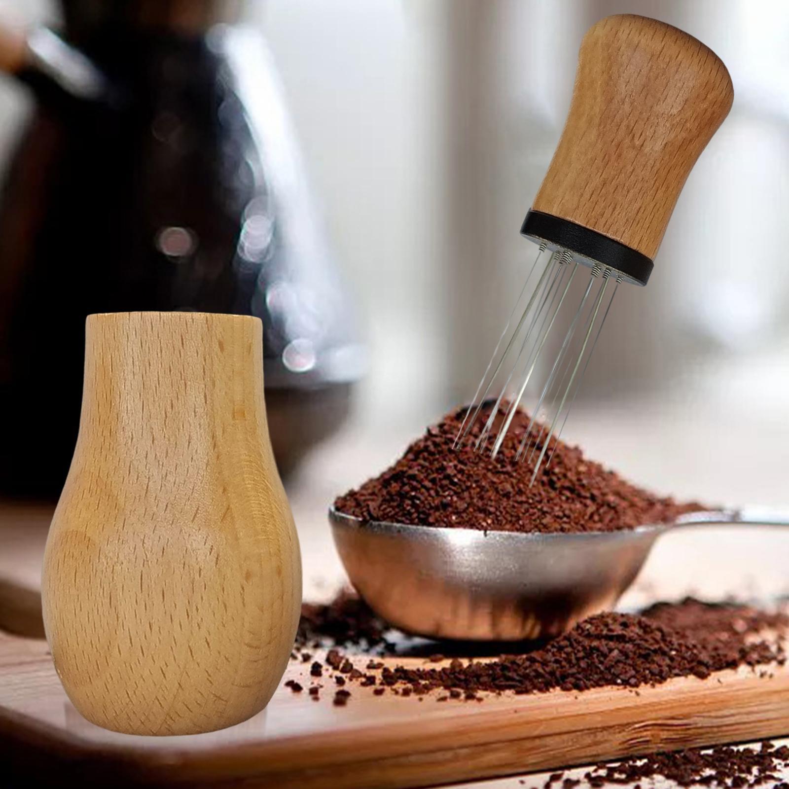 2Pcs Coffee Distributor Needle with Stand for Kitchen Espresso Tools