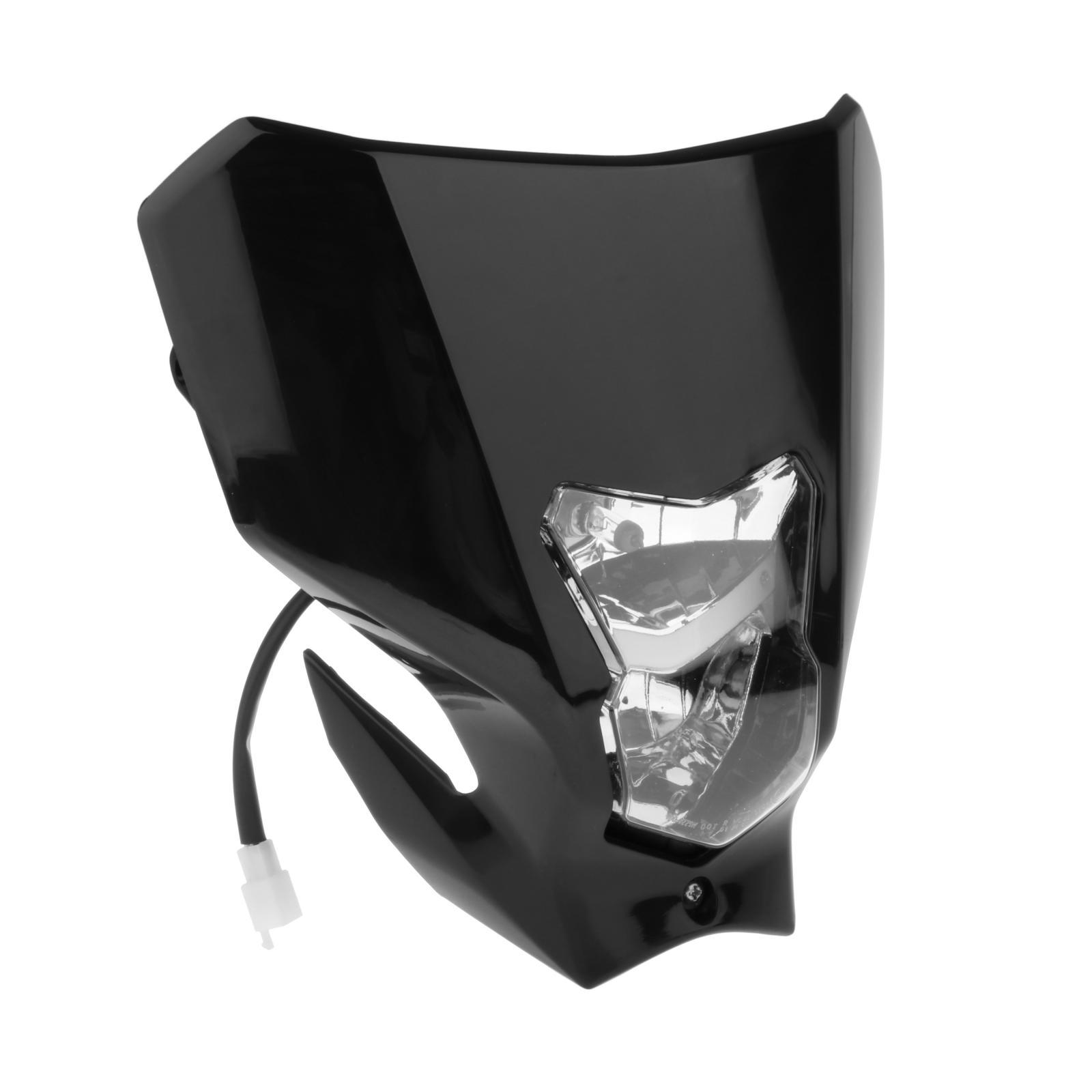 Plastic Motorcycle Headlight Fairing Head Lamp For Suzuki Motocross Black