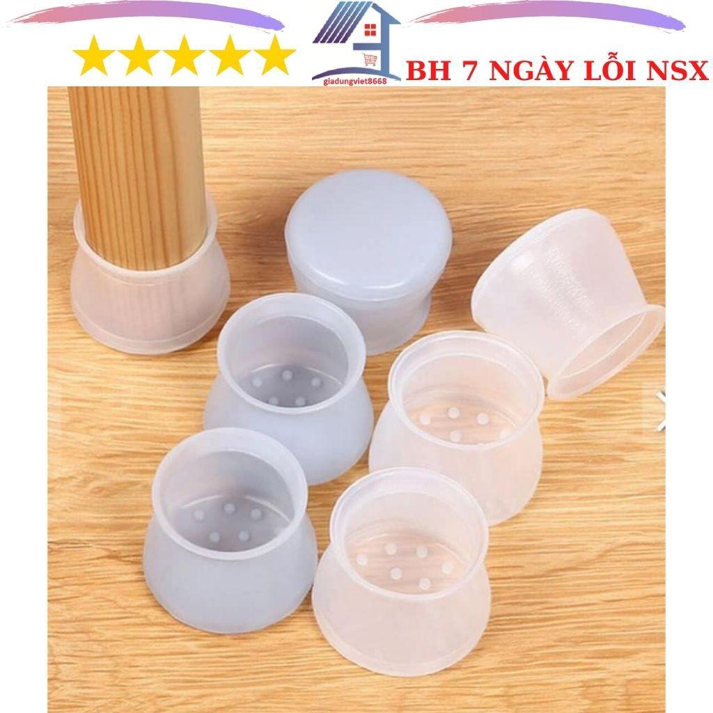 Combo 04 Chiếc Set 4 Nắp Silicon Tròn Bọc Chân Bàn Ghế tránh tiến ồn - bọc chân ghế, bọc bàn chánh tiến ồn