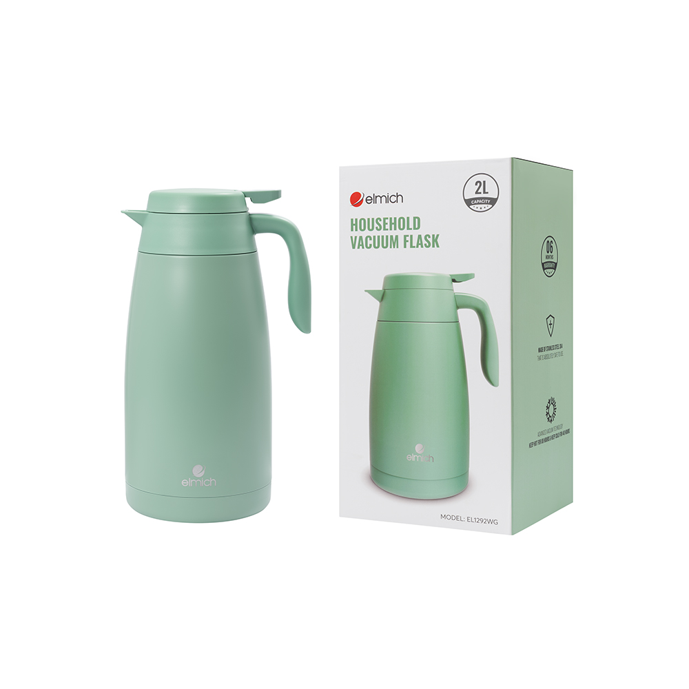 Bình Giữ Nhiệt Gia Đình Elmich EL1292 2L EL1291 1.6L, Hàng Chính Hãng, Inox 304 - JoyMall