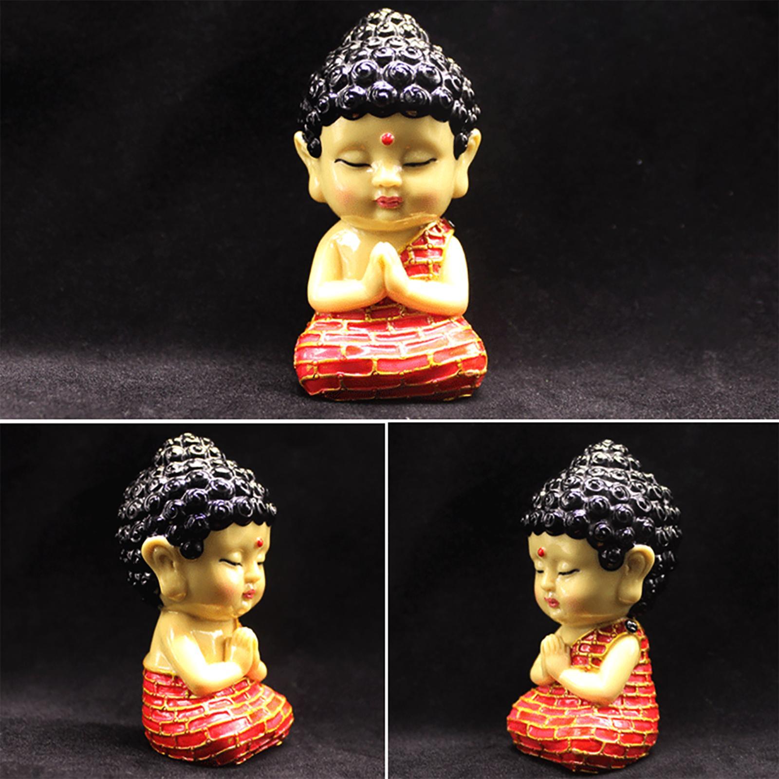 Adorable Sitting Buddha Figurine Tabletop Zen Mini Buddha Statue Home Decor