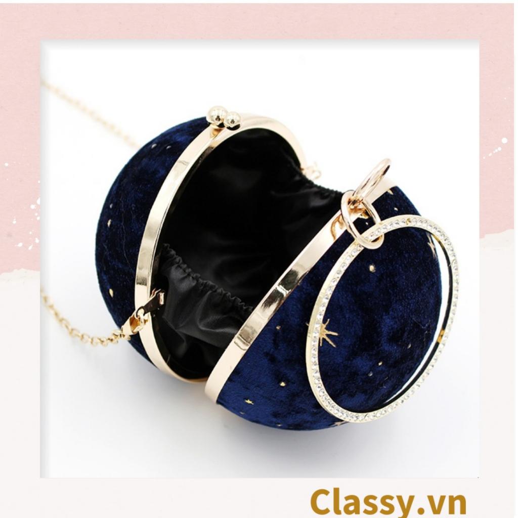 Clutch Classy tròn cầm tay ánh sao nhiều màu thời trang thời thượng dành cho nữ T1191