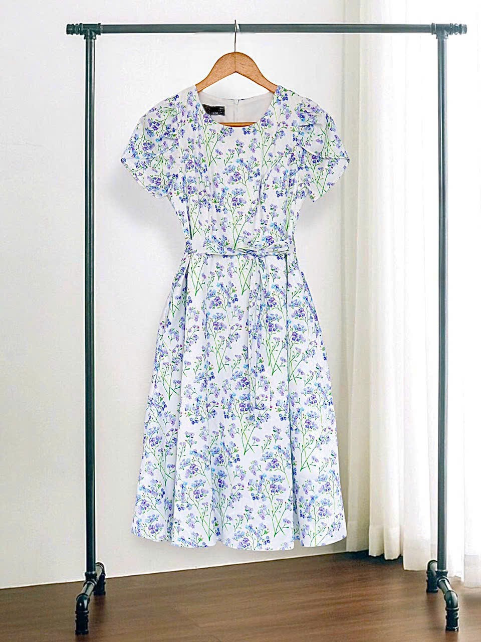 Đầm công sở cao cấp in hoa