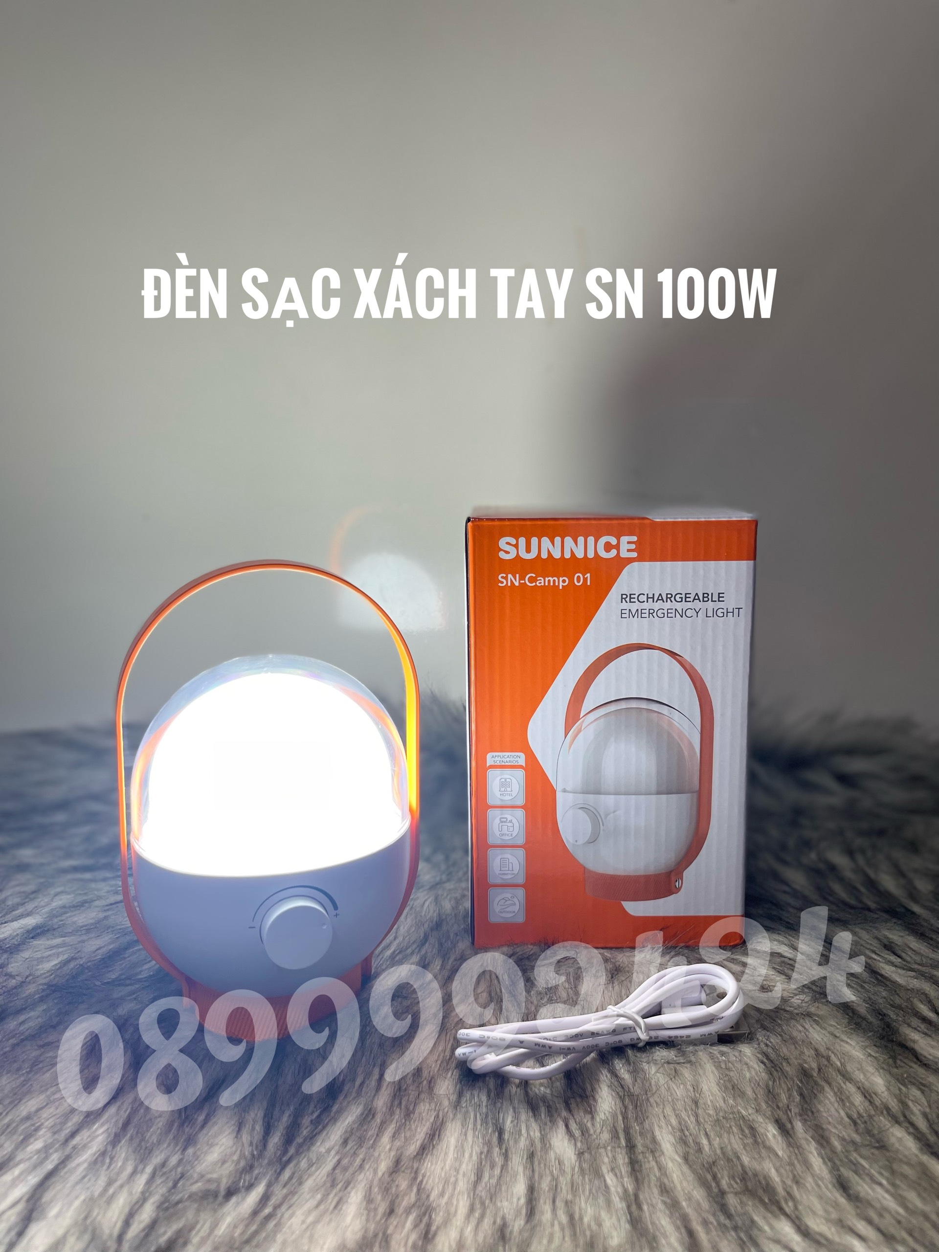 ĐÈN SẠC XÁCH TAY , TREO SUNICE 100W. ĐÈN TÍCH ĐIỆN SIÊU SÁNG, ĐÈN KHẨN CẤP