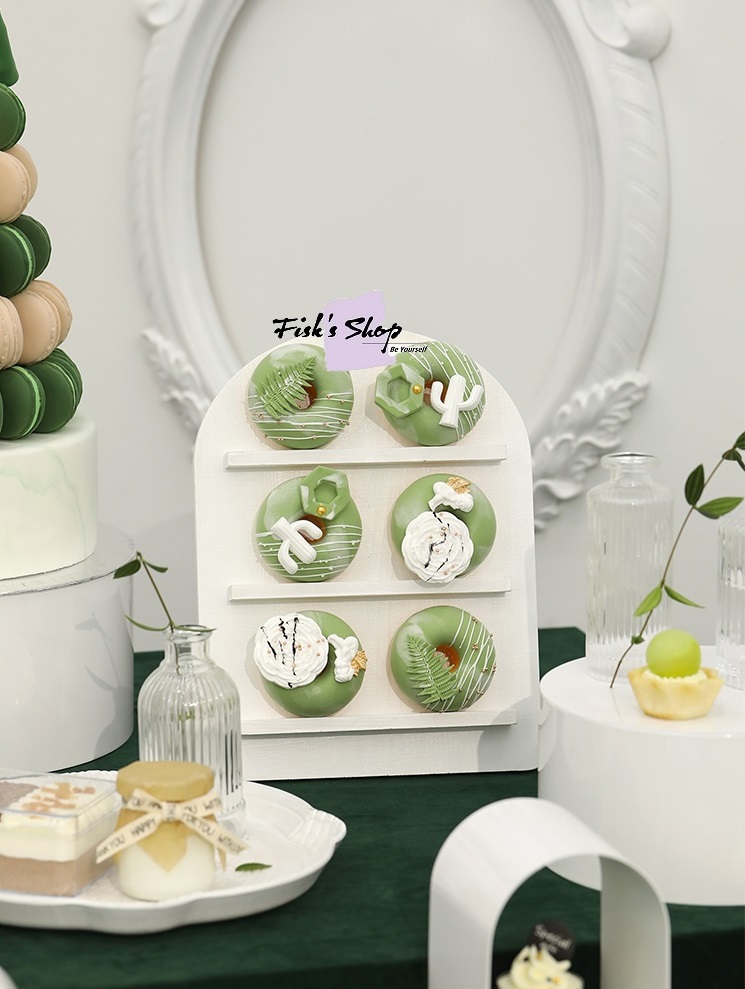 Khay đựng bánh sinh nhật, điểm tâm màu trắng hiện đại