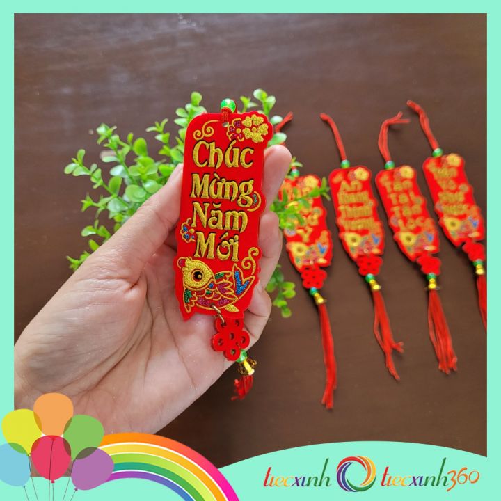 Set 5 phụ kiện nỉ nhung treo trang trí Tết