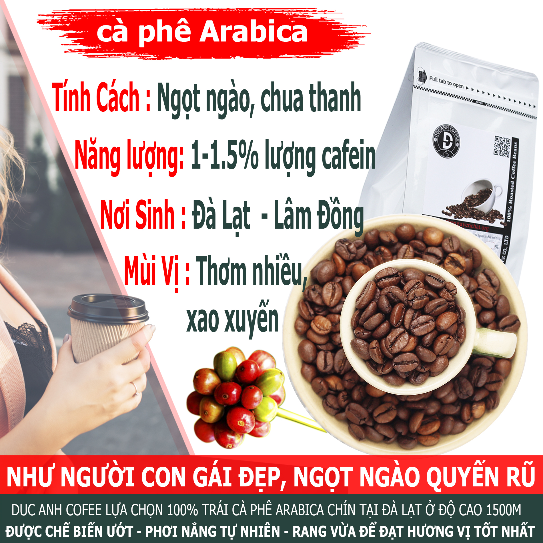 Combo gói Cà phê Arabica Và Gói Robusta Xay Sẵn Pha Phin - Mỗi Gói 500g -DUC ANH COFFEE