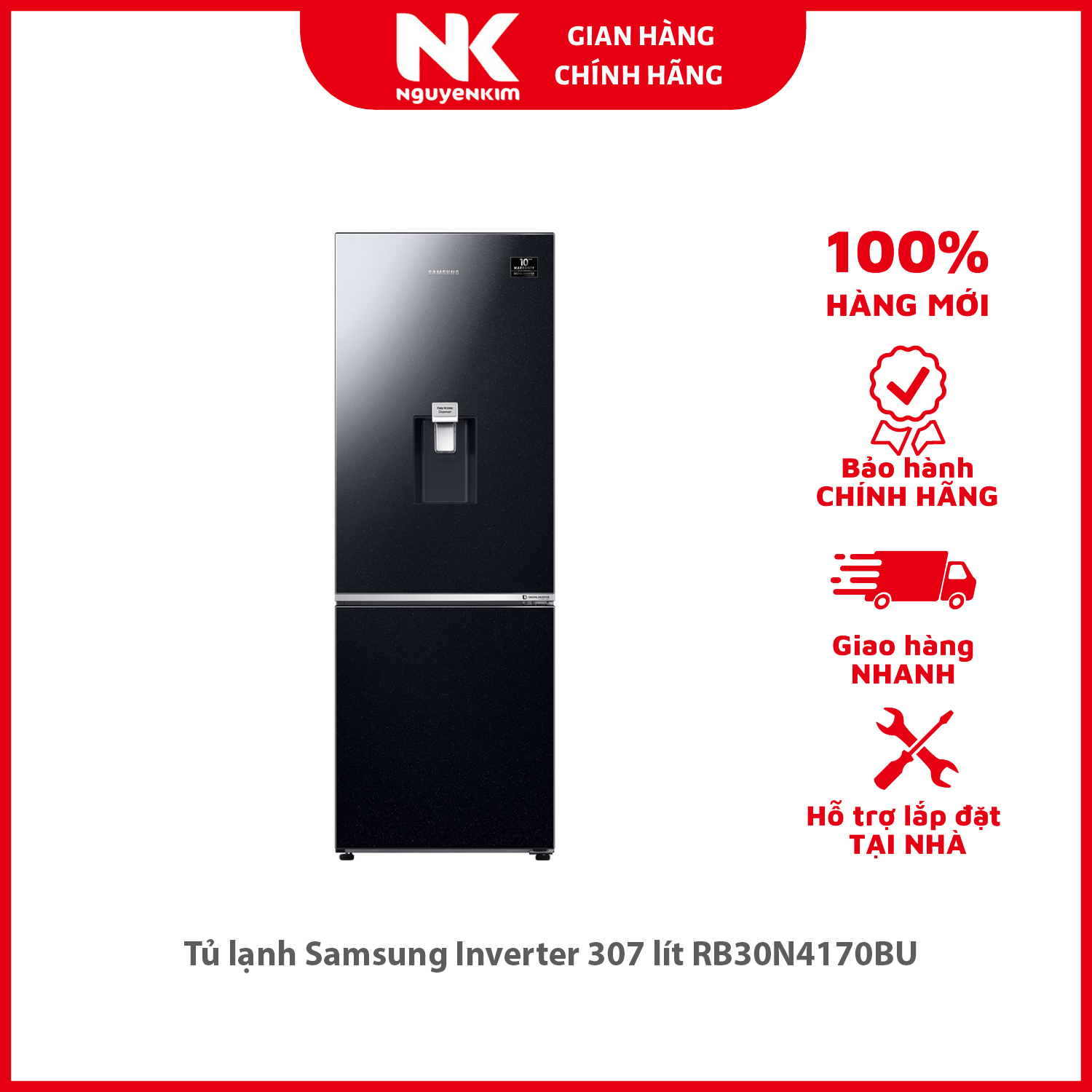 Tủ lạnh Samsung Inverter 307 lít RB30N4170BU - Hàng chính hãng [Giao hàng toàn quốc]