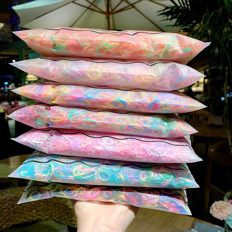 Set 1000 Dây Cột Tóc Co Giãn Đơn Giản Phong Cách Hàn Quốc Cho Bé