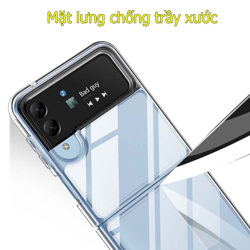 Ốp lưng cho Z Flip 4 samsung trong suốt chống sốc viền mềm