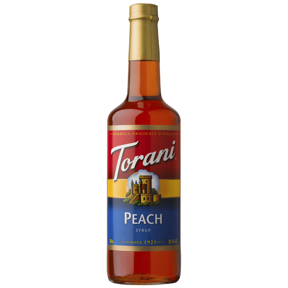 Siro Pha Chế Vị Đào Đỏ Torani Classic Peach Syrup 750ml Mỹ