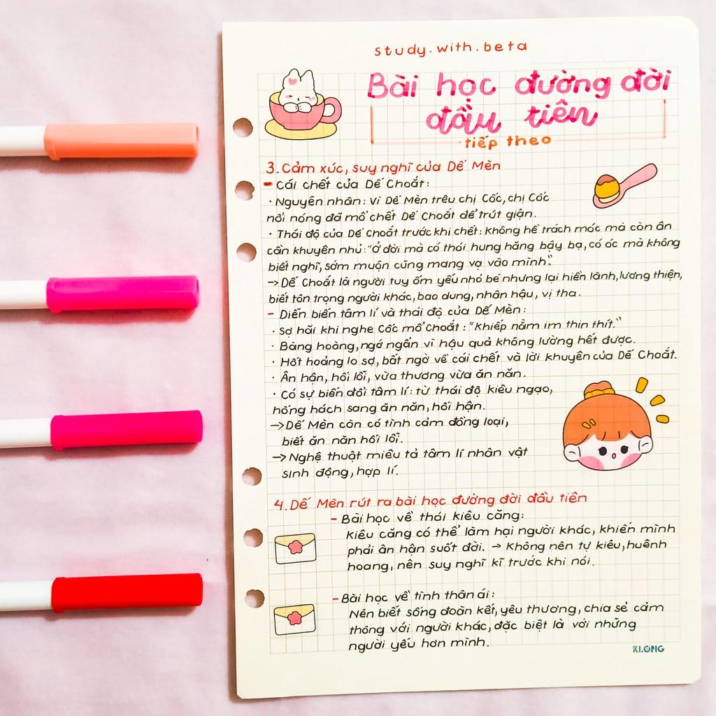 Sổ takenote văn 6, sổ tay ghi chép văn 6, sổ lò xo bìa trong Beta, sổ còng đóng Binder làm sổ planner bullet journal