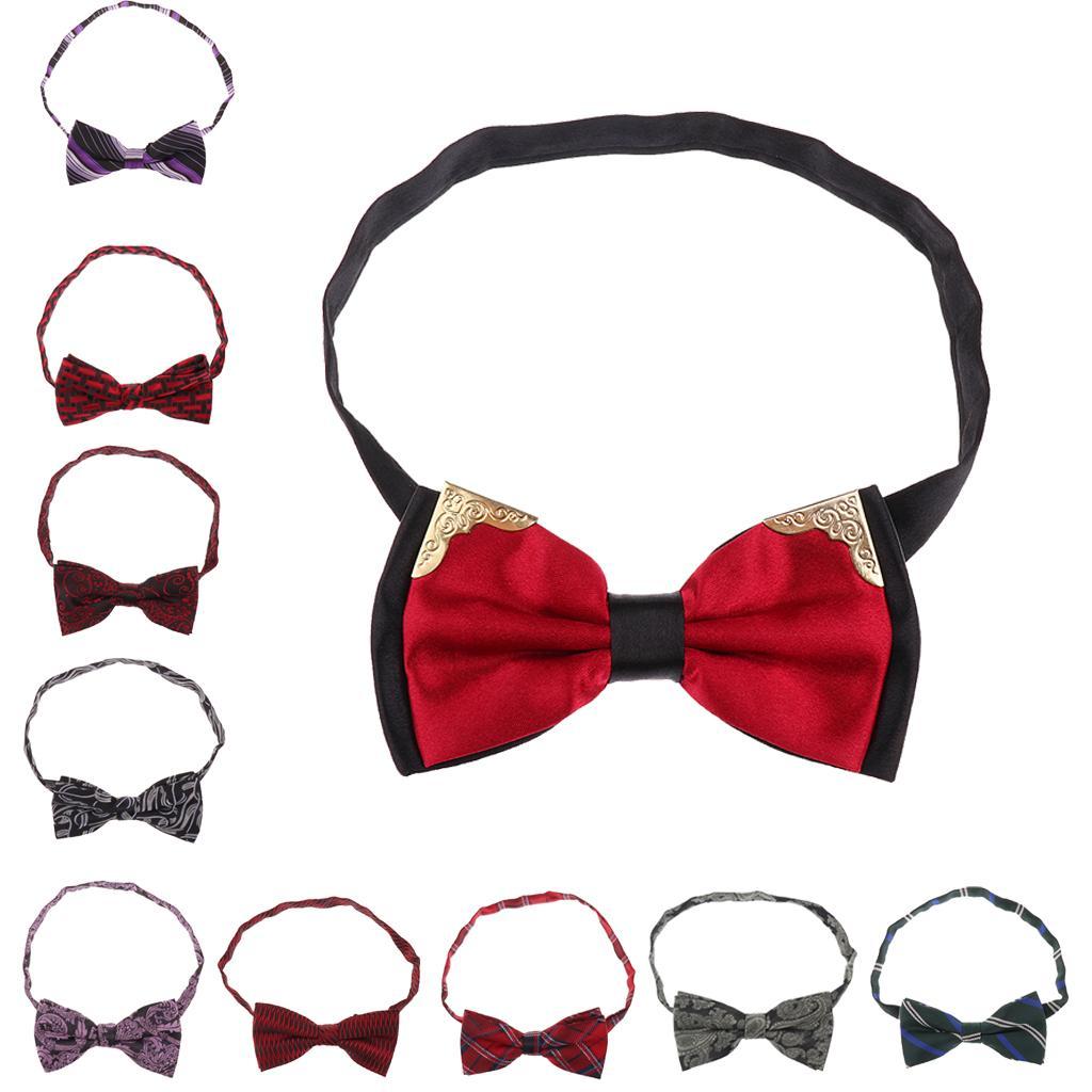 Men's Formal Tuxedo Bowtie Pre-tied Neckties with Adjustable Strap