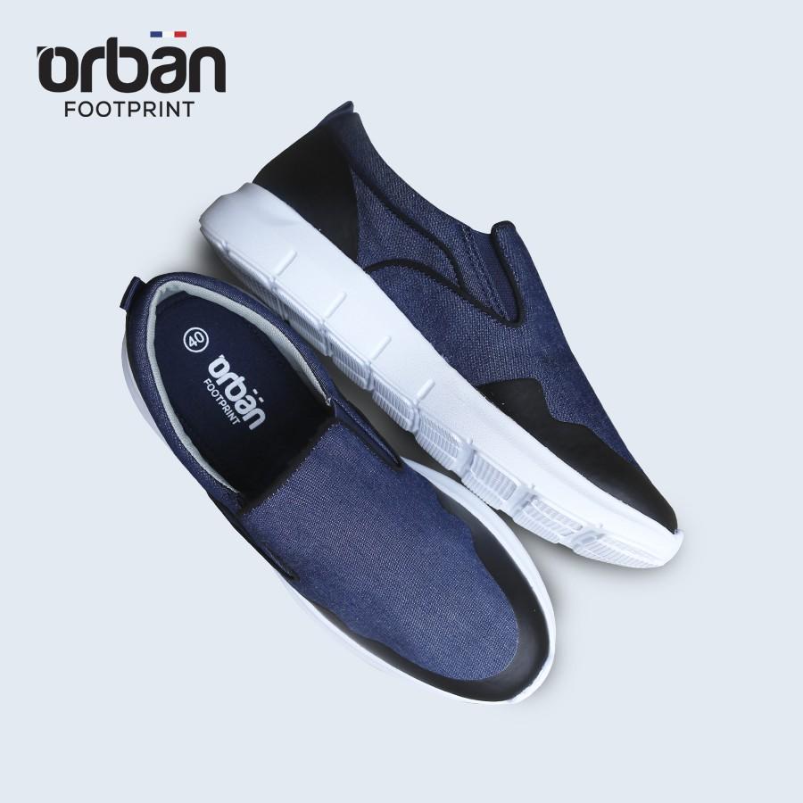 Giày slipon nam đế cao Urban TM1907 canvas xanh