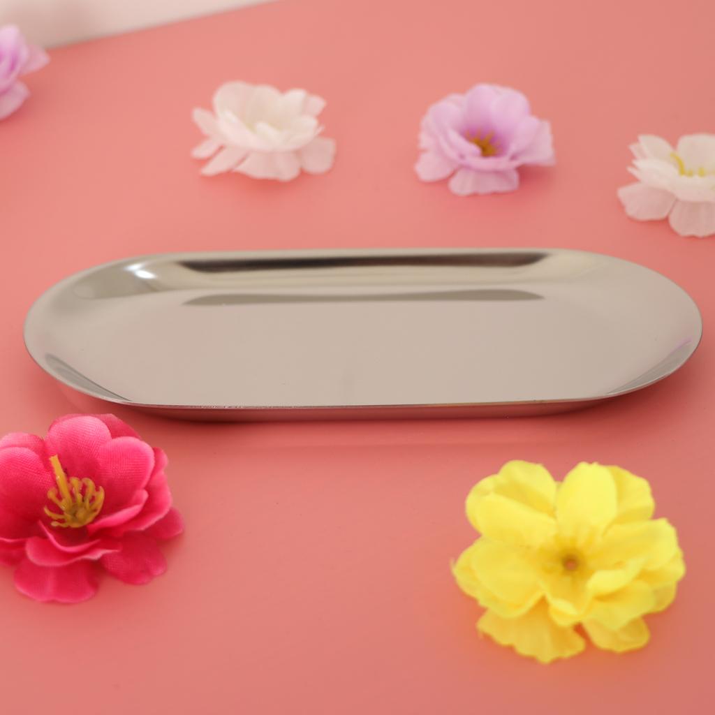 Stainless Steel Jewelry Organizer Storage Towel Trays Dish Tea Fruit Plate