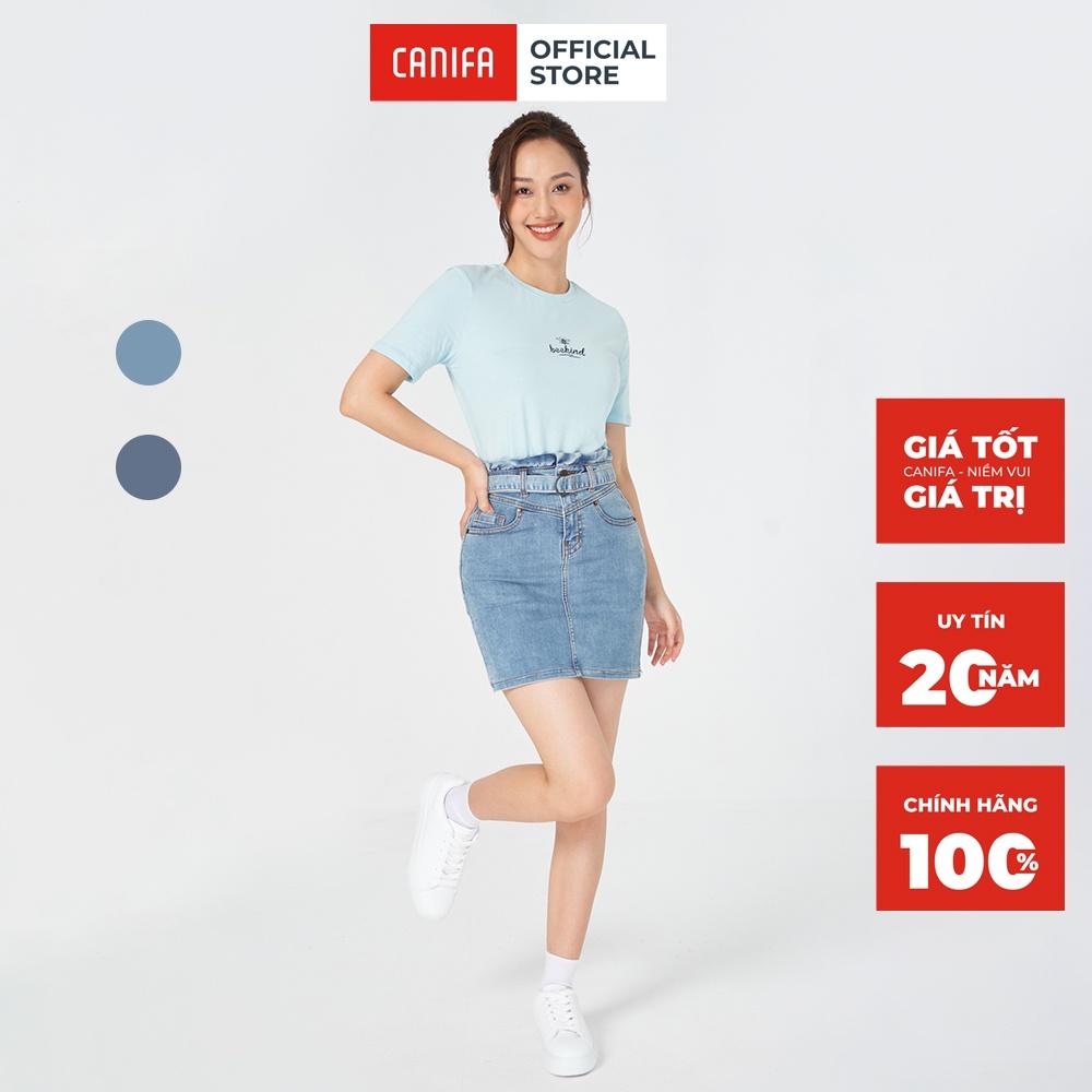 Chân váy nữ CANIFA kèm đai dáng ôm chất jeans hai màu bò thời trang - 6KS21S009