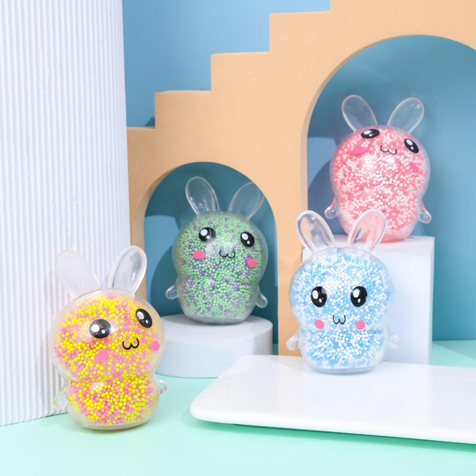 4x Easter Bunny Relaxing Toy with Night Light for Office Goodie Bag Filler