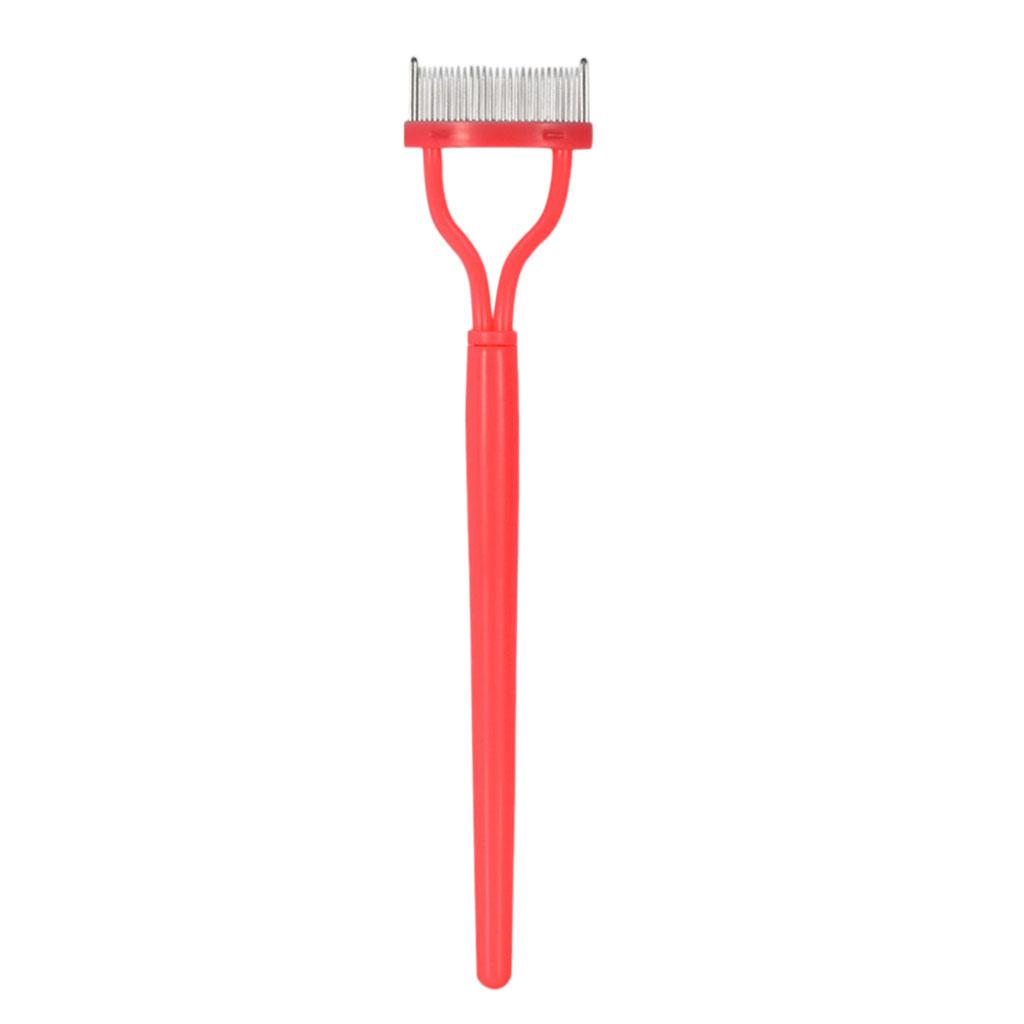 Plastic Handle Eyelash Extension Brush Metal Lash Comb Cosmetic Makeup Tool