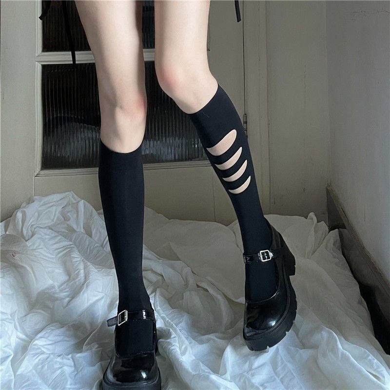 Tất vớ cao đến bắp chân Rách 1 Bên phong cách thời trang Lolita Nhật Bản cá tính cosplay cho nữ