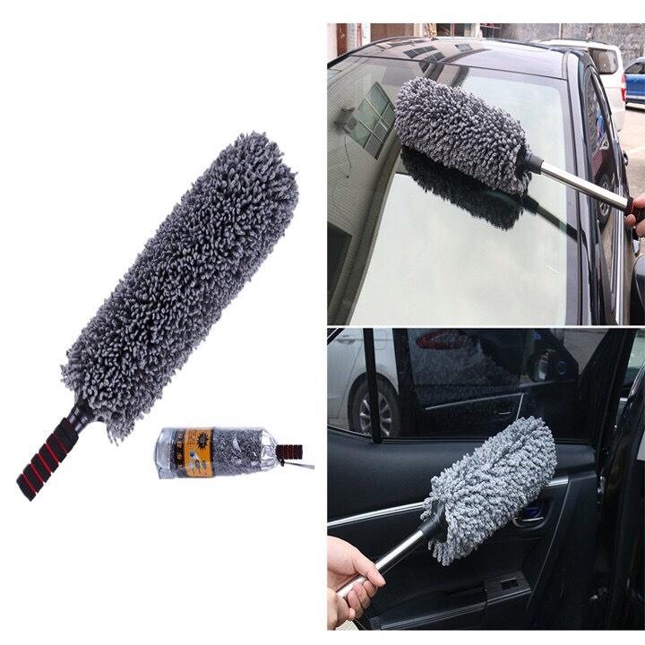 Chổi Lau Xe Ô Tô Sợi Dầu, Điều Chỉnh Được Độ Dài - Tròn, Chổi Đa Năng, Có Túi Đựng - HÀNG CAO CẤP