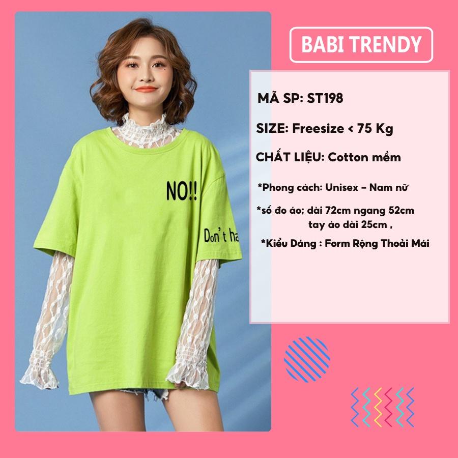 Áo thun NO! unisex tay lỡ form rộng, áo phông nam nữ siêu đẹp thoáng mát – ST198 - babitrendy