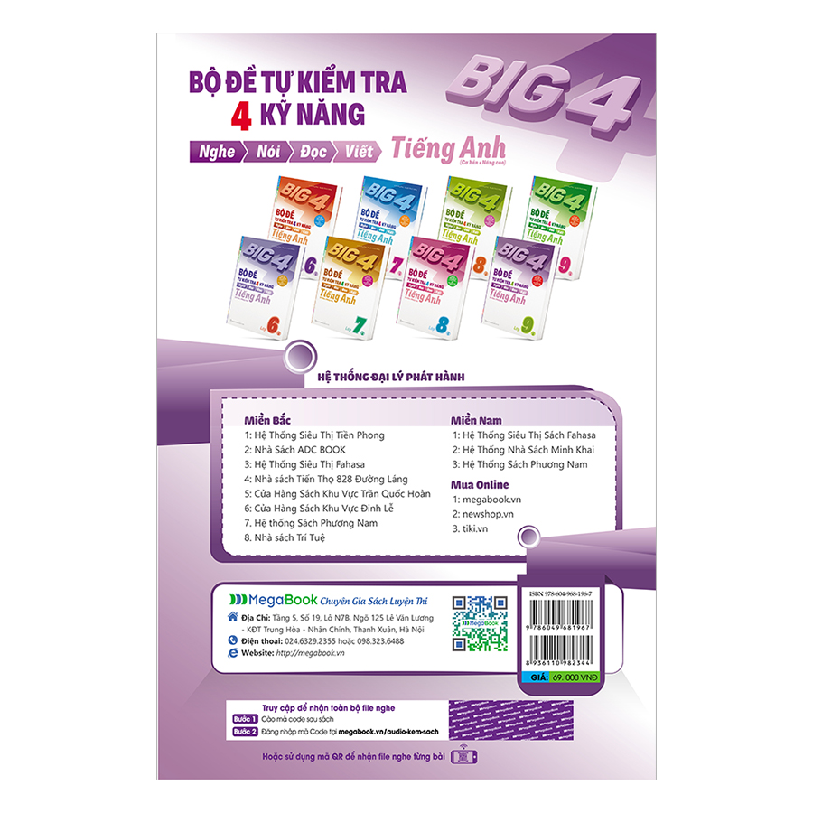 Big 4 Bộ Đề Tự Kiểm Tra 4 Kỹ Năng Nghe - Nói - Đọc - Viết Tiếng Anh Lớp 9 Tập 2