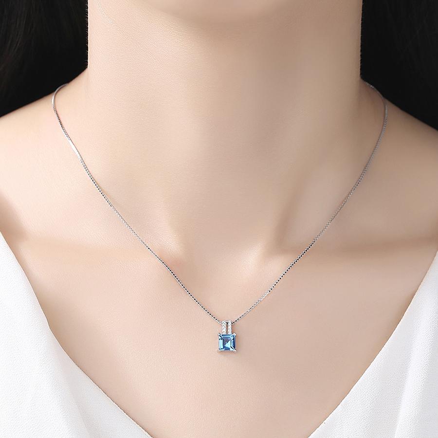 Bộ Trang Sức Bạc Nữ Đẹp Đính Đá Topaz Xanh Cao Cấp 3 Món Bảo Ngọc Jewelry