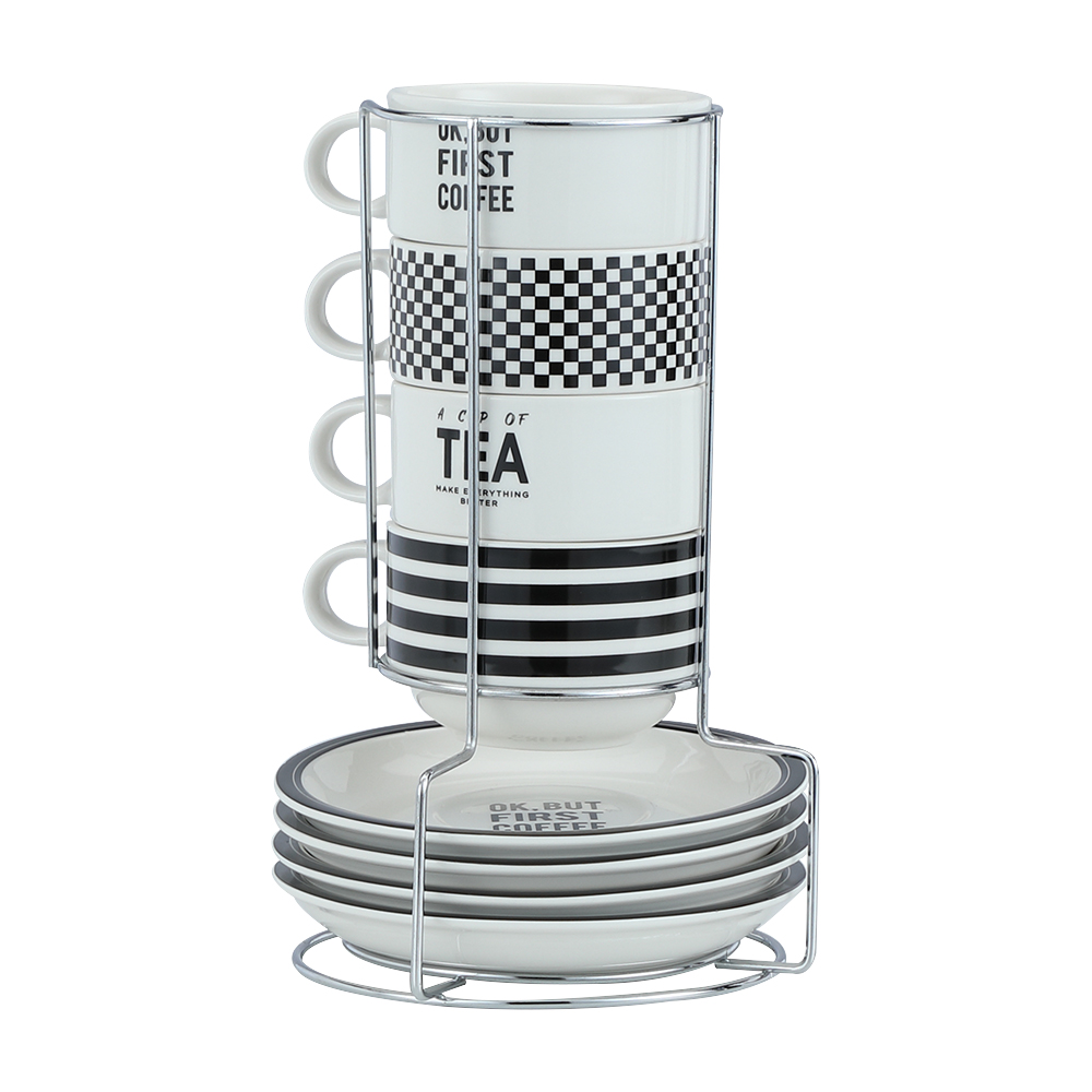 Bộ Cốc + Dĩa Kèm Chân Đế 17,5 x 16,5 x 25 cm | Index Living Mall | Nội Thất Nhập Khẩu Thái Lan