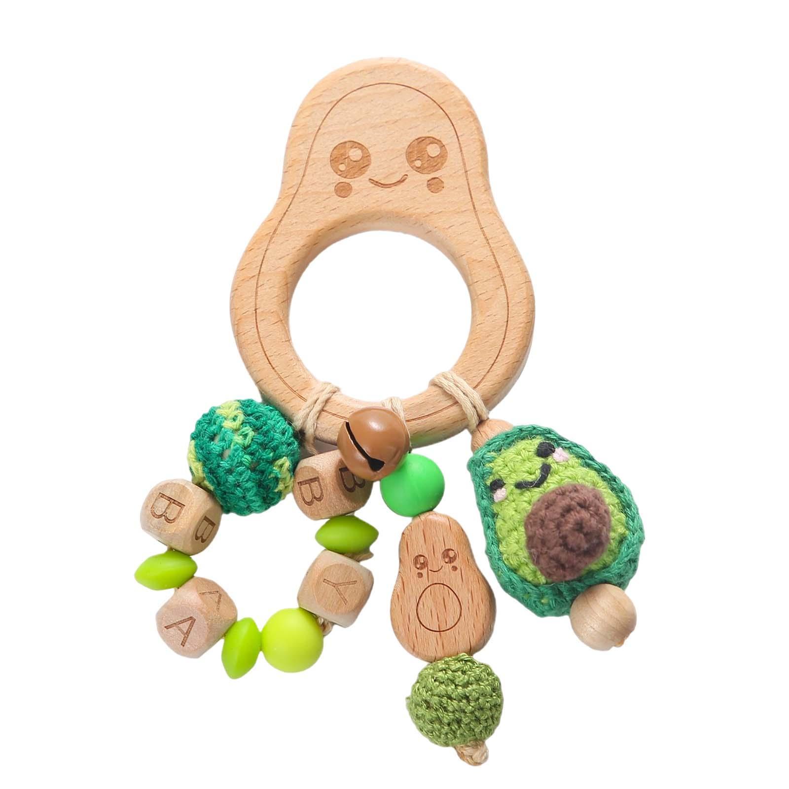 Wooden Baby Rattle Toy Music Rattle Teething Toys for Girls Boys Gifts