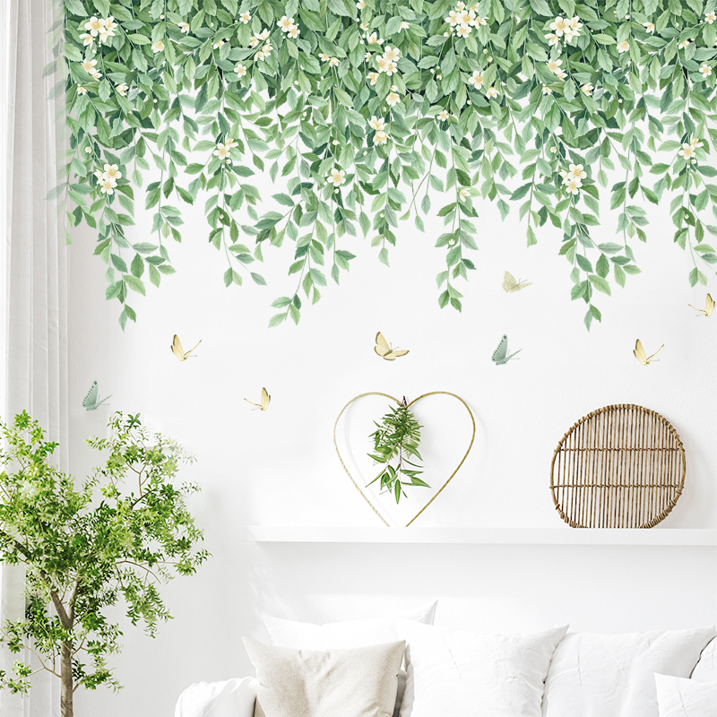 Sticker Giấy Dán Tường Decal Dán tường Tranh Dán Tường Trang Trí Tường Mẫu  Hoa Lá Phong Cách Vintage ZDB-2579