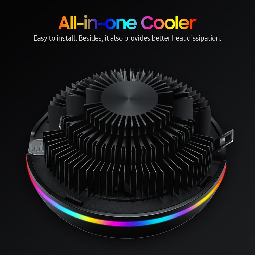 Bộ làm mát không khí CPU tất cả trong một Cấu hình đẩy ánh sáng 5 màu được thiết kế bởi UFO Ổ cắm đa năng Intel / AMD