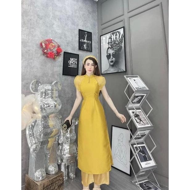 Áo Dài Cách Tân Tay Bèo Cắt Eo Siêu Xinh Cho Các Nàng , A15