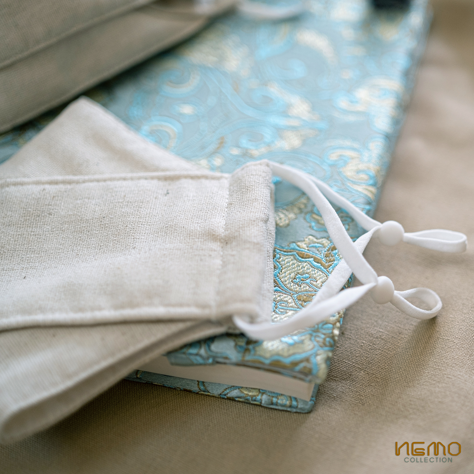 Khẩu Trang 4D NEMO Vải Mộc 100% Linen, Chống Nắng, Lọc Bụi, Lọc Khuẩn, Thoáng Khí - KTBM