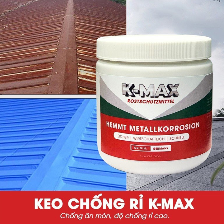 [Tặng Chổi Quét] Sơn Keo Chống Gỉ Sắt, Han Rỉ Kim Loại K-MAX 500ml Màu Xám Đậm Nhập Khẩu Đức Độ Bền 10 Năm, An Toàn Không Độc Hại