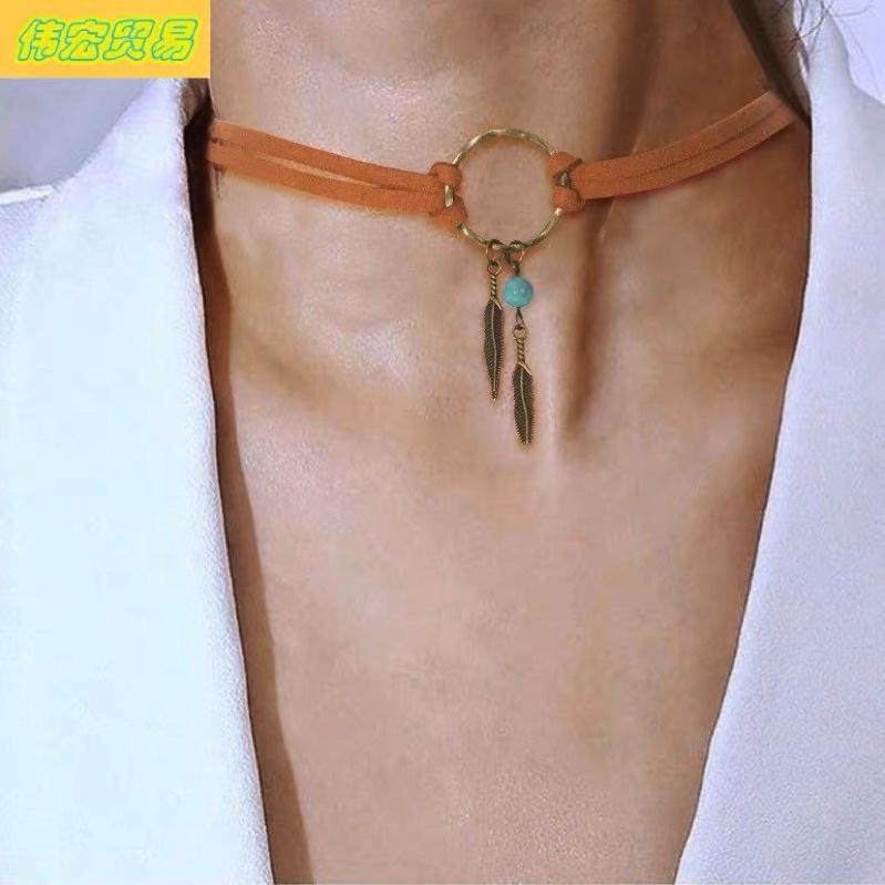 Choker bohemian màu nâu - Vòng cổ thời trang du mục - Arora boutique