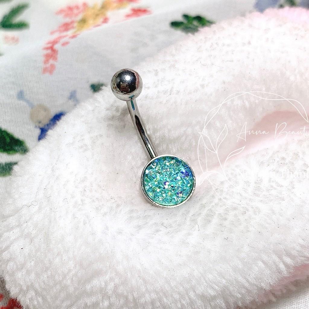 Khuyên rốn đá xinh nhiều màu bằng thép y tế xỏ khuyên piercing - XUÂN SHOP