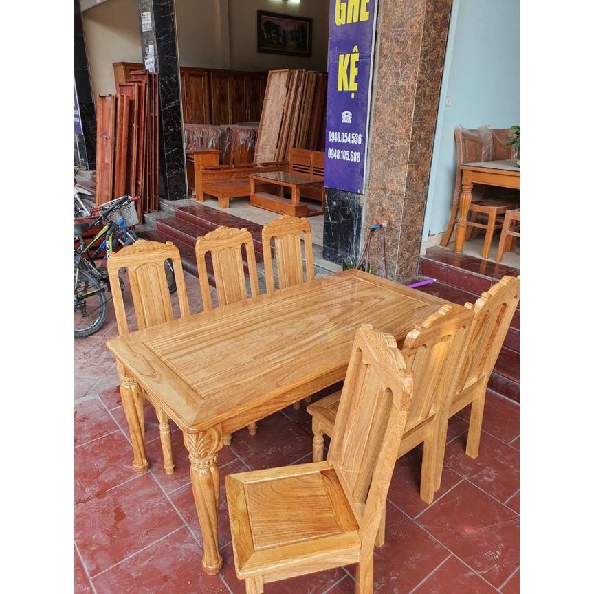 Bàn ăn gỗ gõ 6 ghế