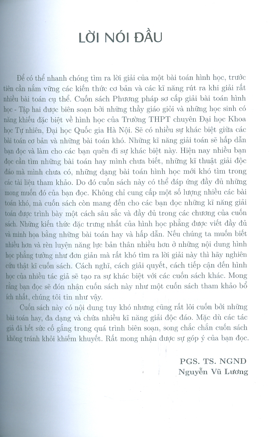 Phương Pháp Sơ Cấp Giải Bài Toán Hình Học - Tập 2