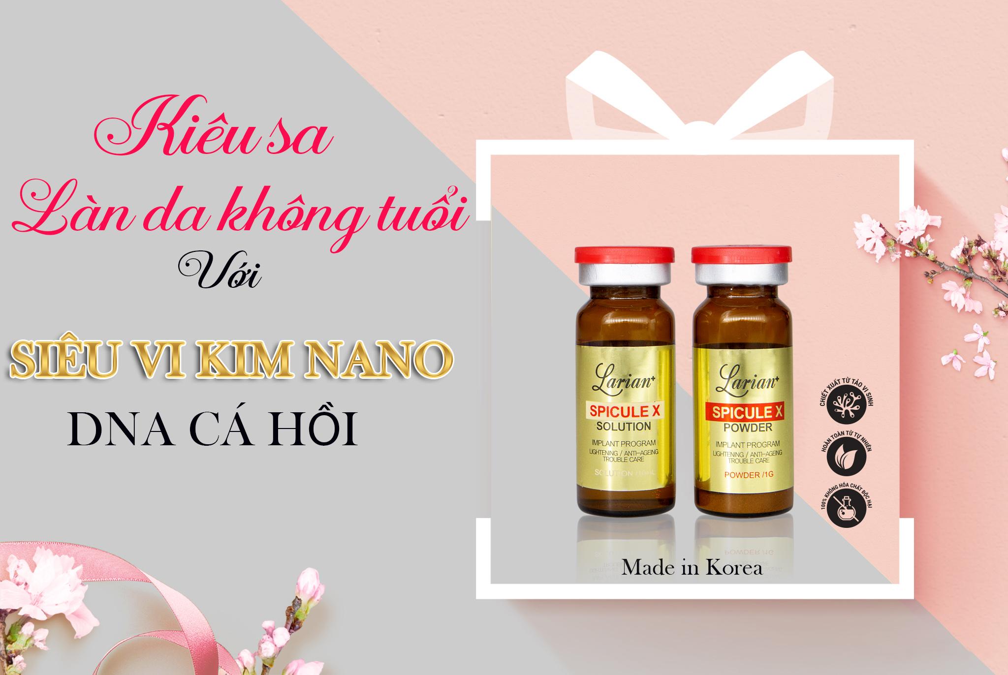 Hộp Vi kim tảo biển siêu Nano DNA Cá Hồi Larian ( Sạch mụn, hết nám, trẻ hoá da )