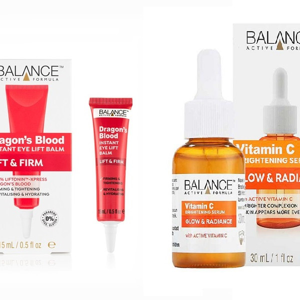 Combo Kem Dưỡng Mắt Balance Active Formula Dragons Blood Eye Lift Balm và Tinh Chất Làm Sáng Da Balance Vitamin C Brightening Serum Glow &amp; Radiance 30ml