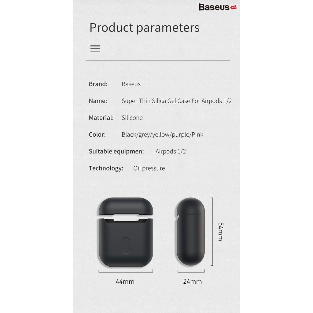 Bao Silicone siêu mỏng Baseus Ultrathin Series Silica Gel Protector cho Apple AirPods 1/2