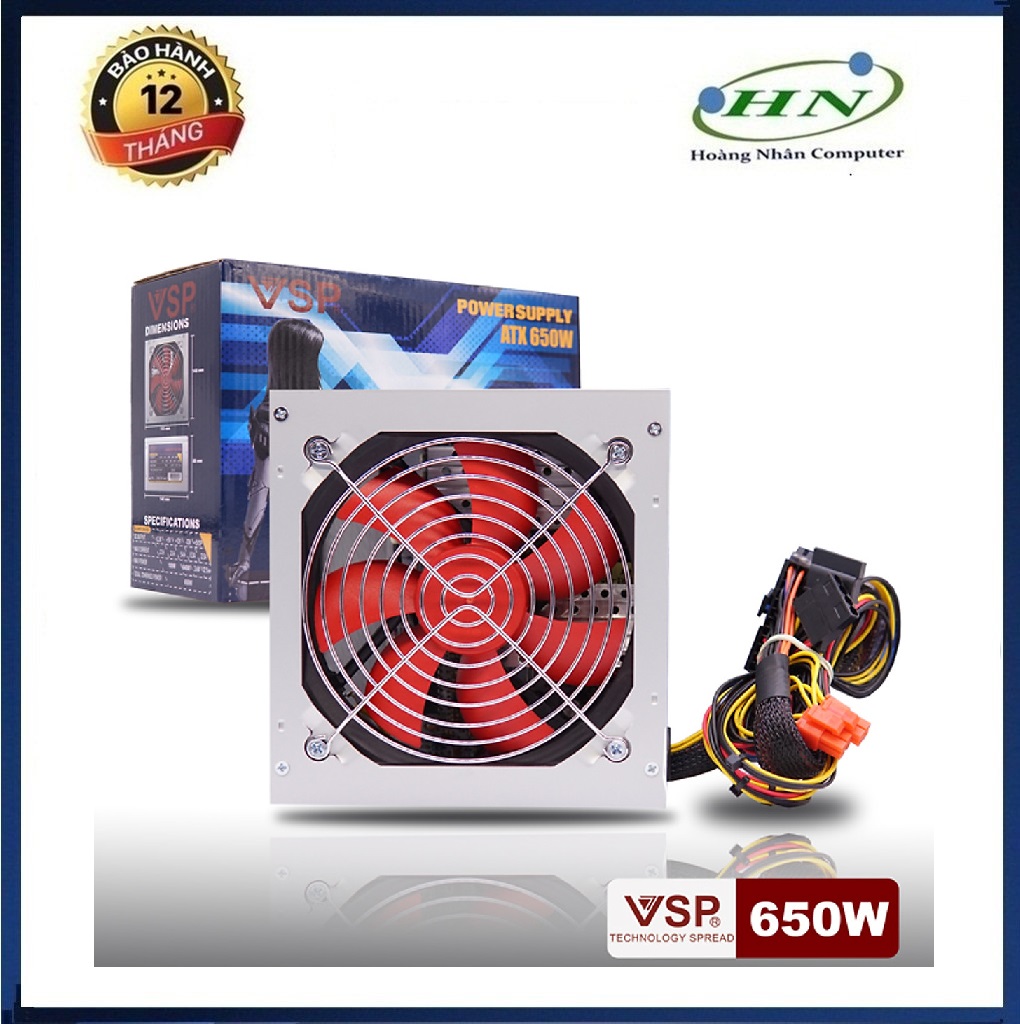 Nguồn VSP 650W Full Box HOANGNHAN (Kèm Dây Nguồn) - Hàng Chính Hãng