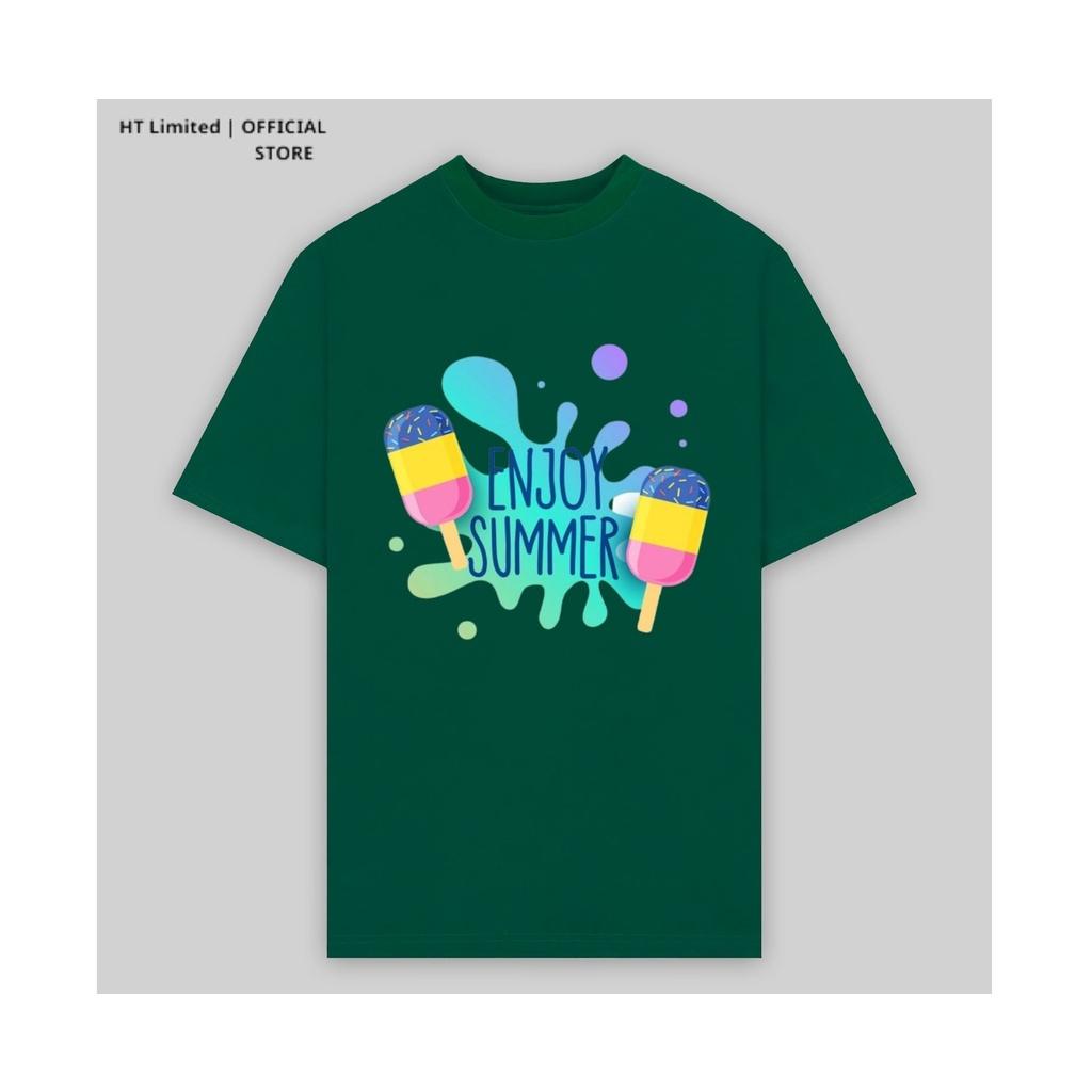 Áo thun thiết kế Unisex họa tiết enjoy summer local brand, Cotton Cao Cấp 100%