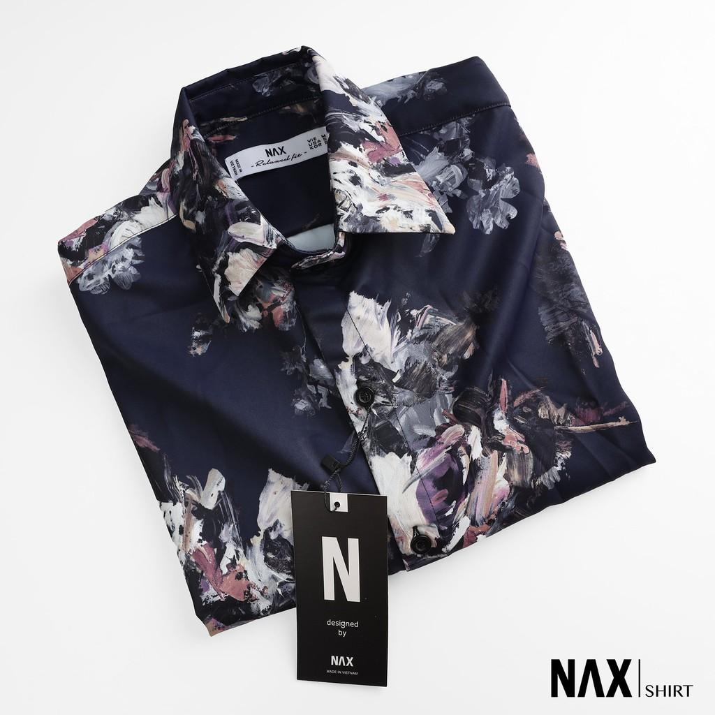 [NAX31] Áo sơ mi họa tiết cho nam tay ngắn, form Relaxed fit, lụa Ý không nhăn - Design by NAX